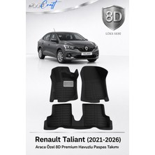 Otocraft Renault Taliant 2021-2026 Araca Özel 8d Havuzlu Oto Paspas Takımı Siyah Tam Set 3 Parça