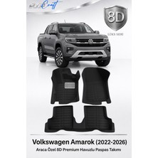 Otocraft Volkswagen Amarok 2022-2026 Araca Özel 8d Havuzlu Oto Paspas Takımı Siyah Tam Set 3 Parça