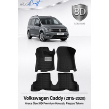 Otocraft Volkswagen Caddy 2015-2020 Araca Özel 8d Havuzlu Oto Paspas Takımı Siyah Tam Set 3 Parça