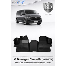 Otocraft Volkswagen Caravelle 2024-2026 Araca Özel 8d Havuzlu Oto Paspas Takımı Siyah Ön Kabin