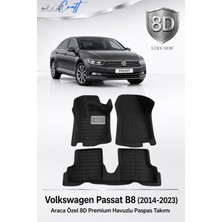 Otocraft Volkswagen Passat B8 2014-2023 Araca Özel 8d Havuzlu Oto Paspas Takımı Tam Set 3 Parça
