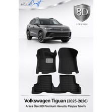Otocraft Volkswagen Tiguan 2025-2026 Araca Özel 8d Havuzlu Oto Paspas Takımı Siyah Tam Set 3 Parça