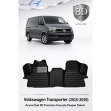 Otocraft Volkswagen Transporter 2015-2019 Araca Özel 8d Havuzlu Oto Paspas Takımı Siyah Ön Kabin