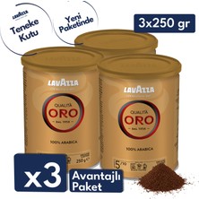 Lavazza Qualita Oro Filtre Kahve Teneke Kutu Üçlü Set (250 gr x 3 )