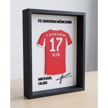 Riva Self Michael Olise Fc Bayern München 3D Duvar Tablosu - 17 Numara Imzalı Dekoratif Çerçeve