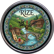 Bsb Rize Temalı Duvar Saati 16CM A1557