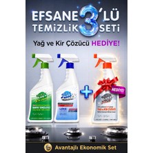 Özden Özdoğan Clean Plus+ Efsane 3'lü Temizlik Seti 2250 ml Mutfak Temizleyici Leke Çıkarıcı Banyo Temizleyici