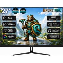 BRONZTURQ 27"180Hz 1 Ms (DP + HDMI + USB) FHD Kavisli Monitör  BTQ270FHD-A3