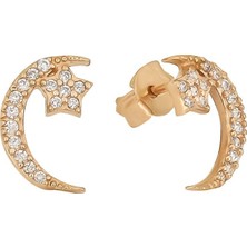 T51 Tuğrul Altın Altın Ay Yıldız Küpe T021868