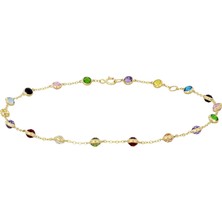 T51 Tuğrul Altın Renkli Taşlı Altın Bileklik  T054299