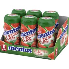 Mentos Pure Fresh Karpuz Aromalı Şekersiz Tatlandırıcılı Draje Sakız 90 GR X 6 Adet