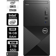 Dell Vostro 3030MT Core I3 12100 16GB Ram 2tb SSD Freedos N6001VDT3030MTP303 Masaüstü Bilgisayar + Per4 USB Bellek