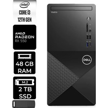 Dell Vostro 3030MT Core I3 12100 Rx 550 4gb 48GB Ram 2tb SSD Freedos N6001VDT3030MTP371 Masaüstü Bilgisayar + Per4 USB Bellek