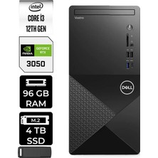 Dell Vostro 3030MT Core I3 12100 Rtx 3050 6gb 96GB Ram 4tb SSD Freedos N6001VDT3030MTP500 Masaüstü Bilgisayar + Per4 USB Bellek