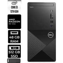 Dell Vostro 3030MT Core I3 12100 Rx 550 4gb 48GB Ram 512GB SSD WIN11 Home N6001VDT3030MTP389 Masaüstü Bilgisayar + Per4 USB Bellek