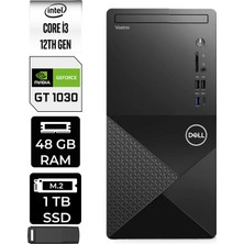 Dell Vostro 3030MT Core I3 12100 Gt 1030 4gb 48GB Ram 1tb SSD WIN11 Home N6001VDT3030MTP450 Masaüstü Bilgisayar + Per4 USB Bellek