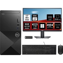 Dell Vostro 3030MT Core I3 12100 48GB Ram 1tb SSD 23.8" Fhd WIN11 Home N6001VDT3030MTP630 Masaüstü Bilgisayar + Per4 USB Bellek