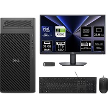 Dell Pro Max T2 Core Ultra 7 265 Rtx 2000 Ada 16GB 32GB Ram 2tb SSD 23.8" Fhd Freedos FCT22506P597 Masaüstü Iş Istasyonu + Per4 USB Bellek