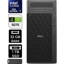Dell Pro Max T2 Core Ultra 7 265 Rtx 5070 12GB 32GB Ram 1tb SSD WIN11 Home FCT2250416P356 Masaüstü Iş Istasyonu + Per4 USB Bellek