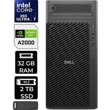 Dell Pro Max T2 Core Ultra 7 265 Rtx 2000 Ada 16GB 32GB Ram 2tb SSD Freedos FCT22506P309 Masaüstü Iş Istasyonu + Per4 USB Bellek