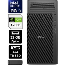 Dell Pro Max T2 Core Ultra 9 285K Rtx 2000 Ada 16GB 32GB Ram 4tb SSD + 4tb SSD WIN11 Home FCT225011P359 Masaüstü Iş Istasyonu + Per4 USB Bellek