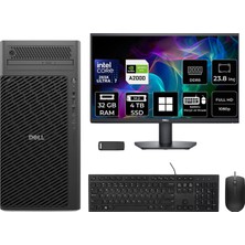 Dell Pro Max T2 Core Ultra 7 265K Rtx 2000 Ada 16GB 32GB Ram 4tb SSD 23.8" Fhd WIN11 Home FCT22507P646 Masaüstü Iş Istasyonu + Per4 USB Bellek