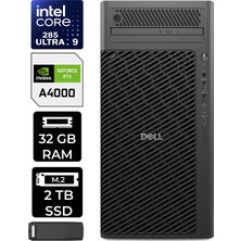 Dell Pro Max T2 Core Ultra 9 285 Rtx 4000 Ada 20GB 32GB Ram 2tb SSD WIN11 Pro FCT225012P405 Masaüstü Iş Istasyonu + Per4 USB Bellek