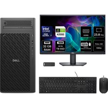 Dell Pro Max T2 Core Ultra 7 265K Rtx 2000 Ada 16GB 32GB Ram 4tb SSD + 4tb SSD 23.8" Fhd Freedos FCT22507P599 Masaüstü Iş Istasyonu + Per4 USB Bellek