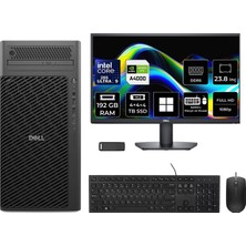 Dell Pro Max T2 Core Ultra 9 285 Rtx 4000 Ada 20GB 192GB Ram 12TB SSD 23.8" Fhd WIN11 Pro FCT225012P732 Masaüstü Iş Istasyonu + Per4 USB Bellek