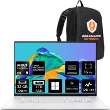 Asus Zenbook S16 Ryzen Aı 9 465 32GB Ram 1tb SSD 16" 3k (2880X1800) OLED 120Hz WIN11 Pro UM5606GASS308WP313 Notebook + Per4 Çanta