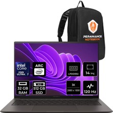 Asus Zenbook S14 Intel Core Ultra 7 258V 32GB Ram 512GB SSD 14" 3k (2880X1800) OLED 120Hz Freedos UX5406SAPZ510WP302 Notebook + Per4 Çanta