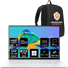 Asus Zenbook S16 Ryzen Aı 9 465 32GB Ram 4tb SSD 16" 3k (2880X1800) OLED 120Hz WIN11 Home UM5606GASS308WP310 Notebook + Per4 Çanta