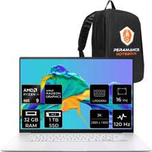 Asus Zenbook S16 Ryzen Aı 9 465 32GB Ram 1tb SSD 16" 3k (2880X1800) OLED 120Hz Freedos UM5606GASS308WP303 Notebook + Per4 Çanta