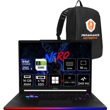 MSI Msı Raider 16 Max Hx Ultra 9 290HX Plus Rtx 5080 16GB 175W 16GB Ram 4tb SSD 16″ Qhd+ (2560 x 1600) OLED 240Hz WIN11 Pro B2WI092TRP431 Gaming Laptop + Per4 Çanta