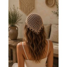 Elaraknits Handmade Açık Kahverengi Bohem Bandana