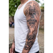 BP Tattoo Dua Eden Melek, Haç ve Savaşçı Temalı Büyük Boy Kol Dövmesi
