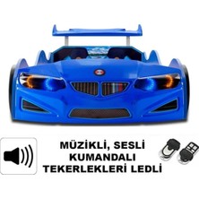 İnegöl'den Eve Bmw - M7 - Mavi Arabalı Yatak, Kumandalı, Işıklı, Sesli
