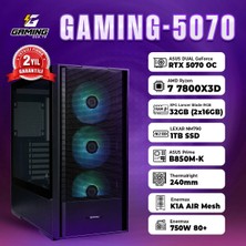 GamingGenTR GAMING-5070 / Ryzen 7 7800X3D Tray / Asus Dual Geforce Rtx 5070 Oc 12GB / 32 GB Ram / 1 Tb SSD Oem Paket