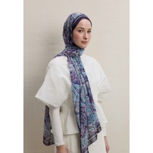 Fresh Scarfs Dark Bohemy Desen İpek Krep Şal Lavanta