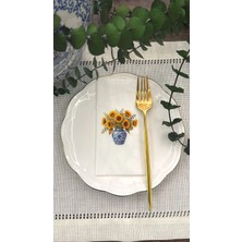 Bleu Blanc Sunflowers Baskılı Sunum Peçetesi 16'lı