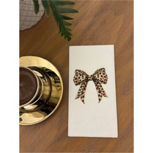 Leopar Ince Kurdele 2 Fiyonk Baskılı Sunum Peçetesi 16'lı