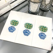 Mandalina Ağacı Bleu Blanc Sunum Peçetesi 16'lı