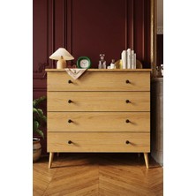 Asra Trend Lüks 4 Çekmeceli Şifonyer Komodin %100 MDF Çok Amaçlı Düzenleyici ŞF02