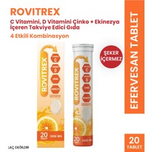 Rovitrex C Vitamini D Vitamini Çinko ve Ekinezya Içeren Efervesan Takviye Edici Gıda 20 Tablet