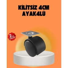 Brf Store Bascisell Kilitsiz 4 cm Tekerlek Ayak 4’lü Set Sessiz ve Dayanıklı