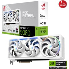 Asus ROG-ASTRAL-RTX5080-O16G-WHITE, 16GB, 256BIT, Gddr7, 2xhdmı, 3xdp Gamıng Ekran Kartı