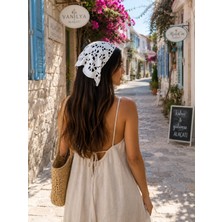Yes Ticaret Retro Model El Örgüsü Bandana - Trend Saç Aksesuarı- Yazlık Saç Bandı