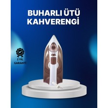 Epilons Buharlı Ütü 2200w Kireç Önleyici Self Clean Damlatmaz Kahverengi