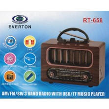 Everton RT-658  Bluetooth Fm-Usb-Tf-Aux Şarjlı Nostaljik Radyo