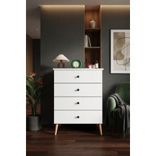 Asra Trend Lüks 4 Çekmeceli Şifonyer Komodin %100 MDF Çok Amaçlı Düzenleyici ŞF01